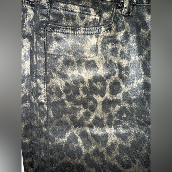 All Saints Grace Leopard Print Cropped Skinny Jeans, Bronze, Size 28, NWOT - Picture 8 of 9